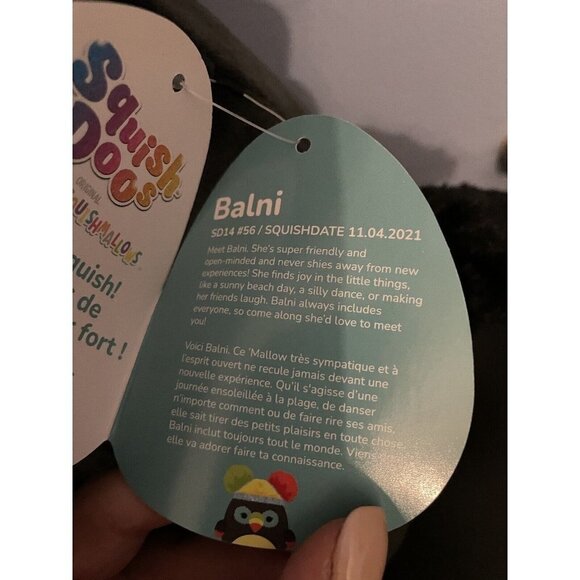 NWT SQUISHMALLOWS Squish-Doos 14" Plush BALNI TOUCAN With Poms Hat - Picture 5 of 5